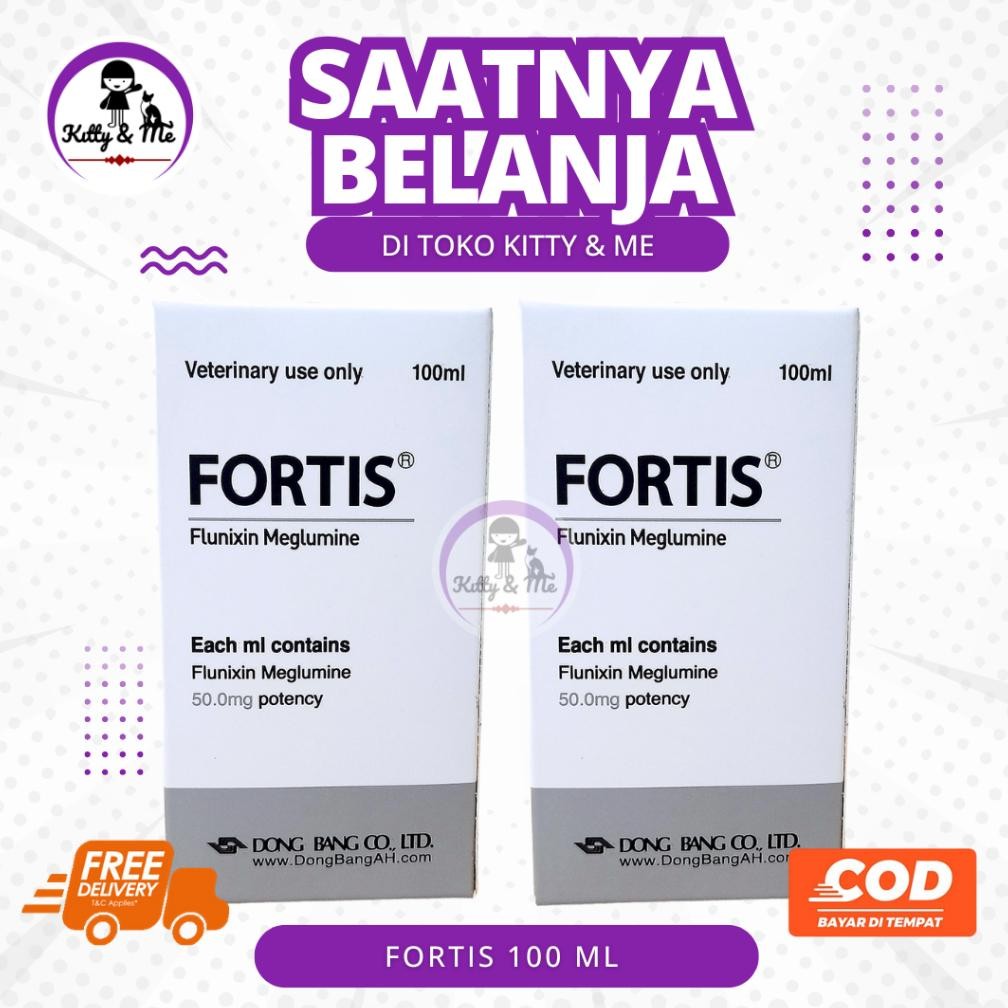 TERMURAH FORTIS 100 ML (FLUNIXIN MEGLUMINE) - Obat Hewan Injeksi Golongan NSAID Siap kirim