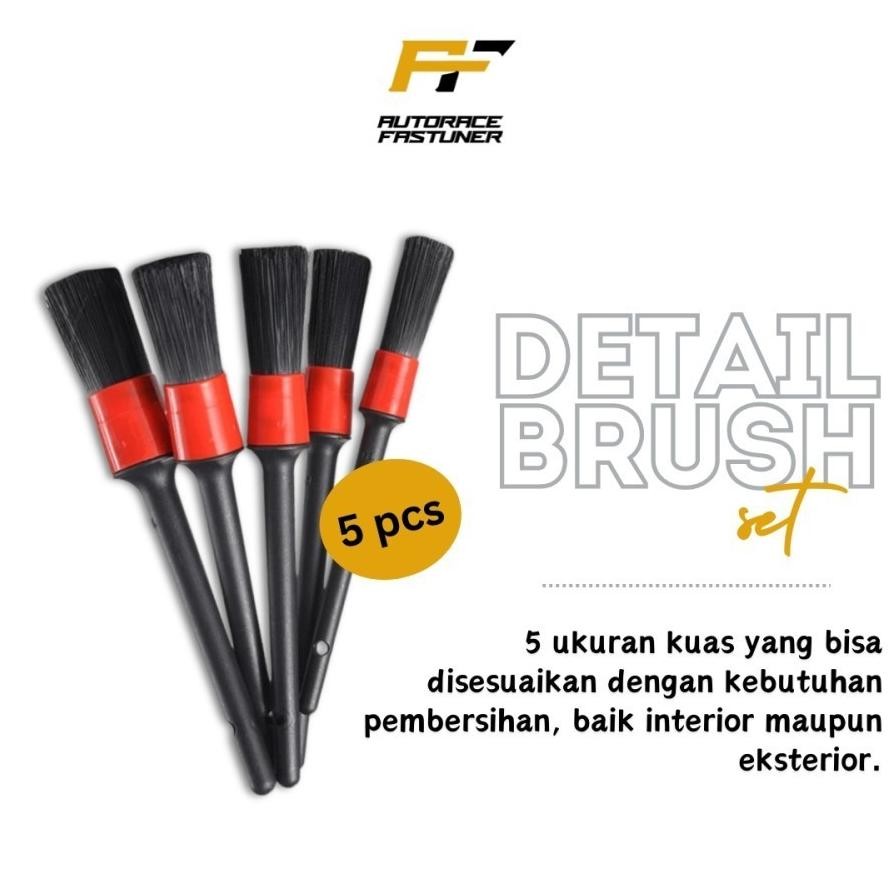 

baru set kuas detailing mobil motor 5in1 - sikat interior eksterior gagang plastik