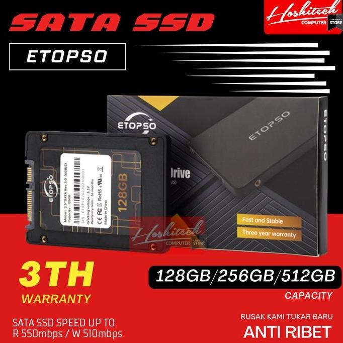 BEBAS ONGKIR - SSD 512GB ETOPSO SSD 256GB 128GB SATA