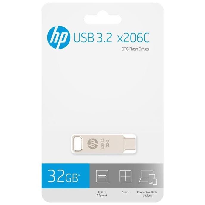 NEW Flashdisk OTG Type-C HP X206C 32Gb 64Gb 128Gb USB 3.1
