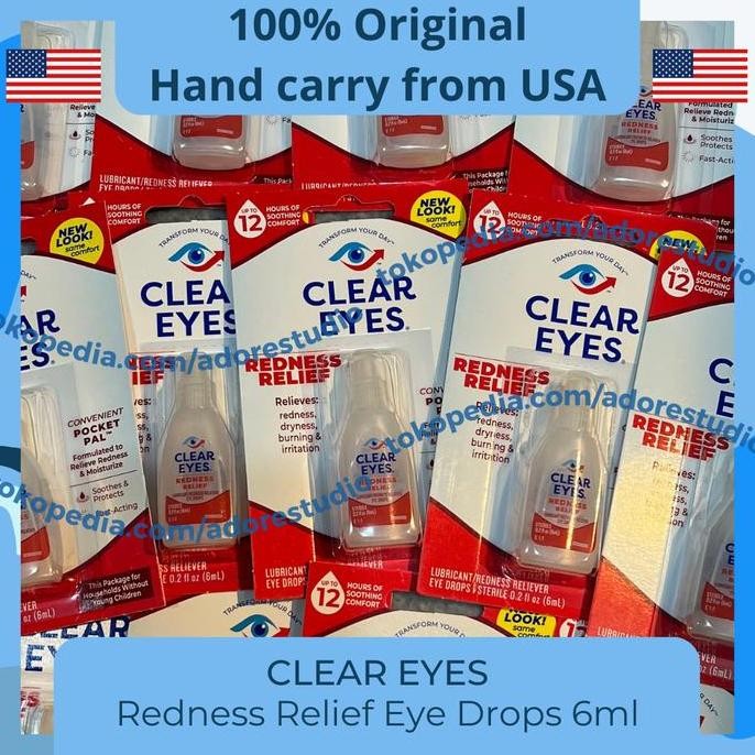BEBAS ONGKIR - Clear Eyes Redness Relief Tetes Mata 6ml Original USA Sejenis Visine