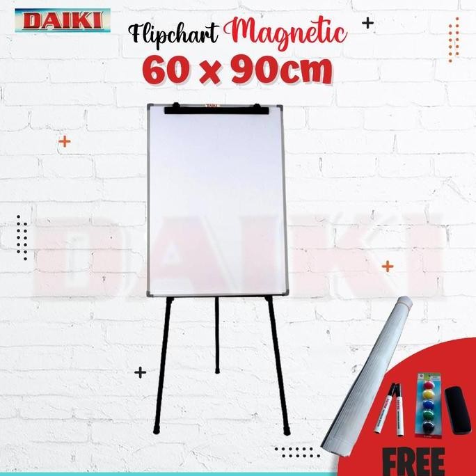 

TERLARIS - Flipchart / Papan presentasi magnetic DAIKI UK 60x90 Cm