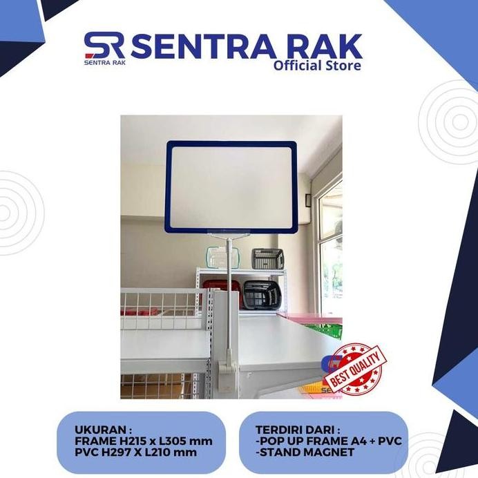 

new !!! Pop Up Frame Promo A4 + Stand Magnet / Tiang Promo P25cm