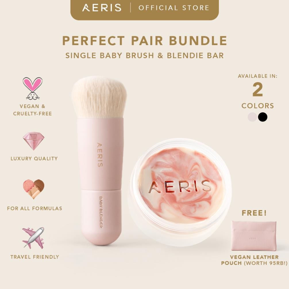 

baru aeris beaut perfect pair baby bundle | paket hemat kuas makeup premium + sabun pembersih