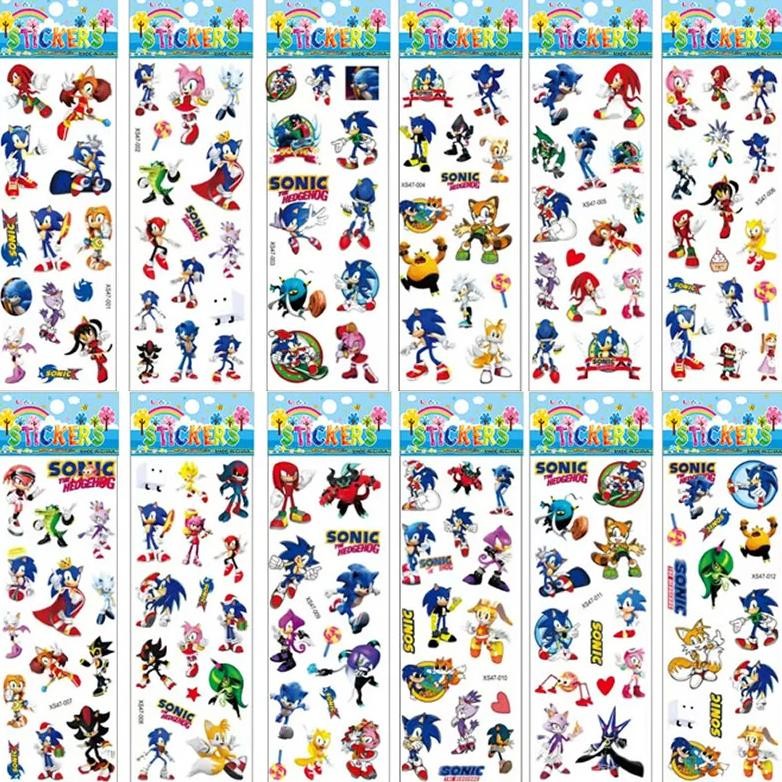 

12pcs Cartoon Sonic The Hedgehog Bubble Stickers Kawaii Anime Three Dimensional Puffy Bulk 3D Stickers Kids Girl DIY Toy Gift
