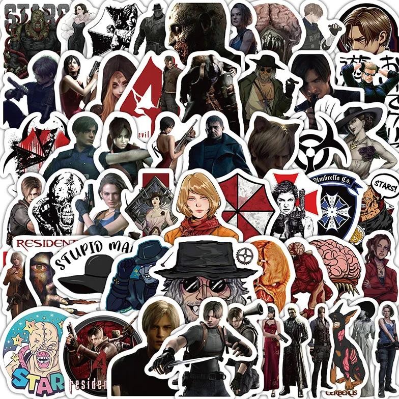 

60PCS Resident Evil DIY Cartoon Stickers Phone Trunk Refrigerator Waterproof Anime Stickers Anime Figure Image Toys Sticker Gift