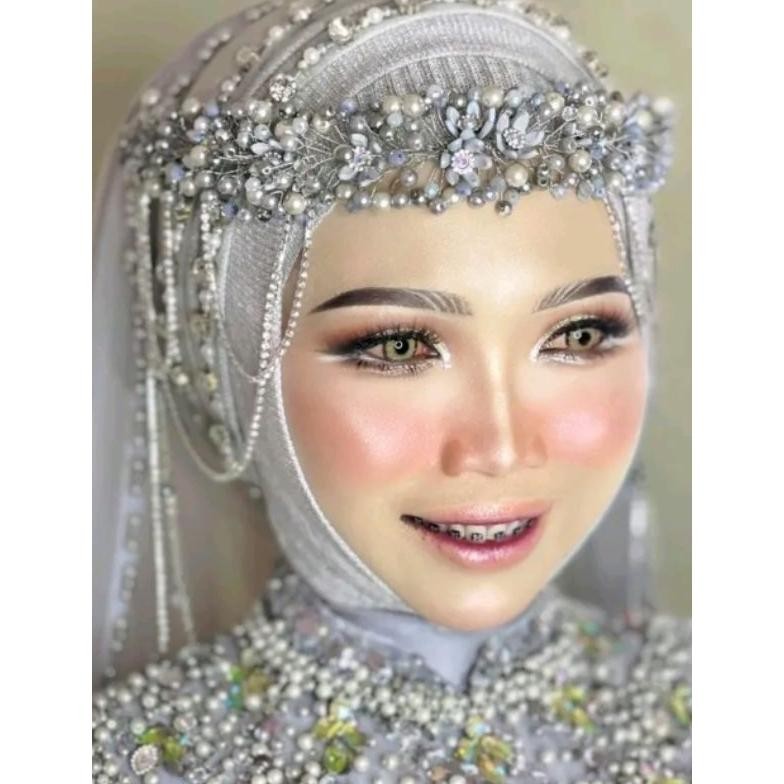 bndana mutiata pengantin juntai permata viral,headpiece pegantin,terlatis,termurah  ,hiasan kpala pe