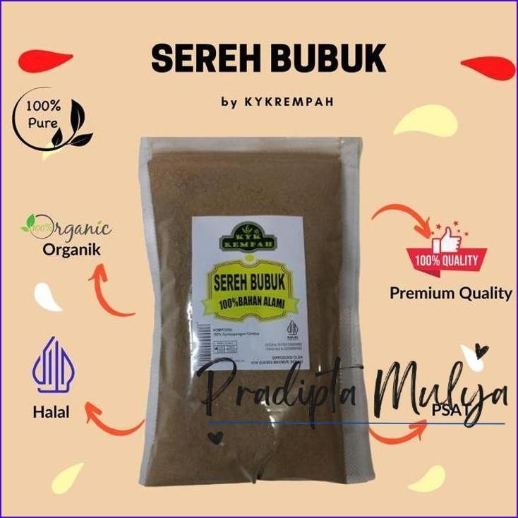

Pasti Murah Sereh Bubuk 100% Murni /Lemongrass/ Cymbopogon Citratus/Kyk Rempah