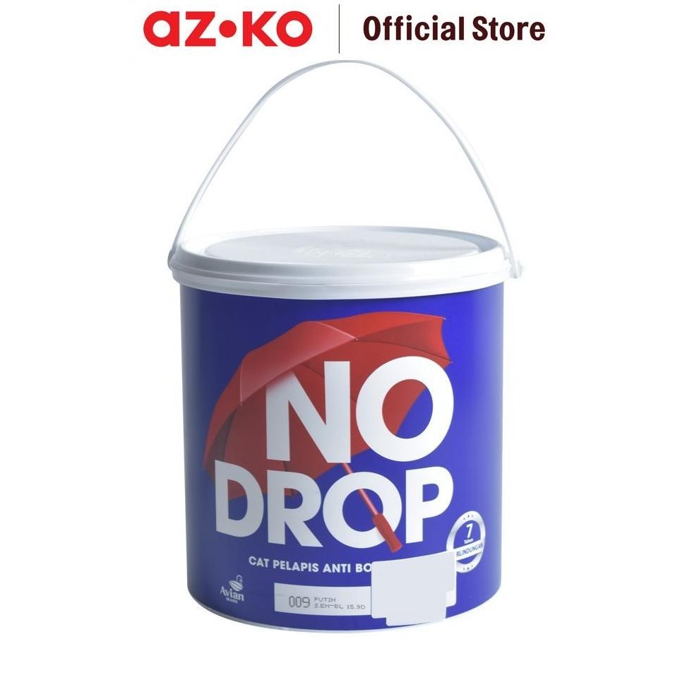 AZKO No Drop 4 Kg Cat Dinding Waterproof - Putih Waterproof Wall Paint Cat Dinding Tahan Air Perleng