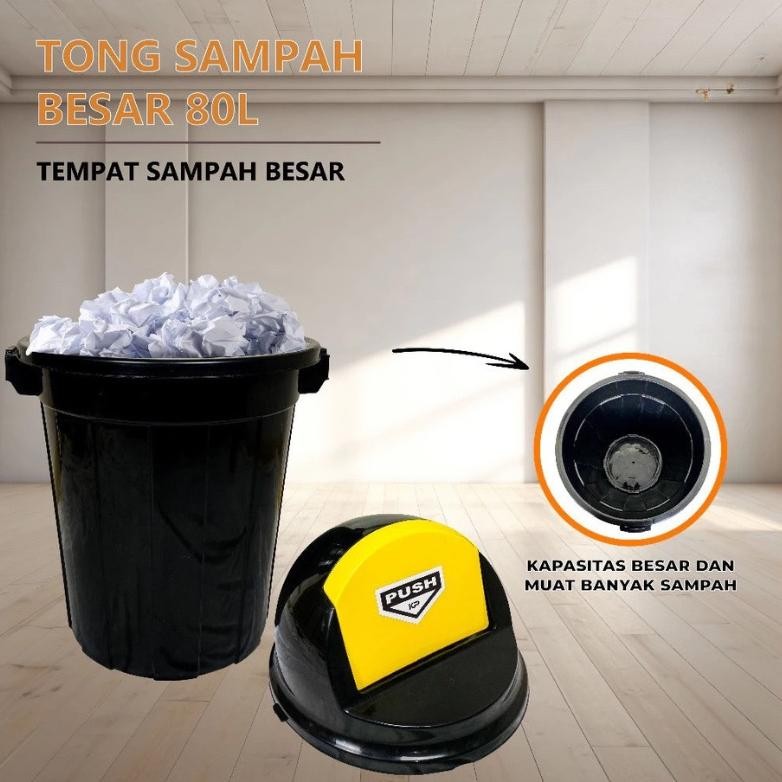 Tong Sampah Besar 80L - Tempat Sampah Besar Jumbo Luar Ruangan Oitdoor Indor Dalam Kotak Bak Timba T