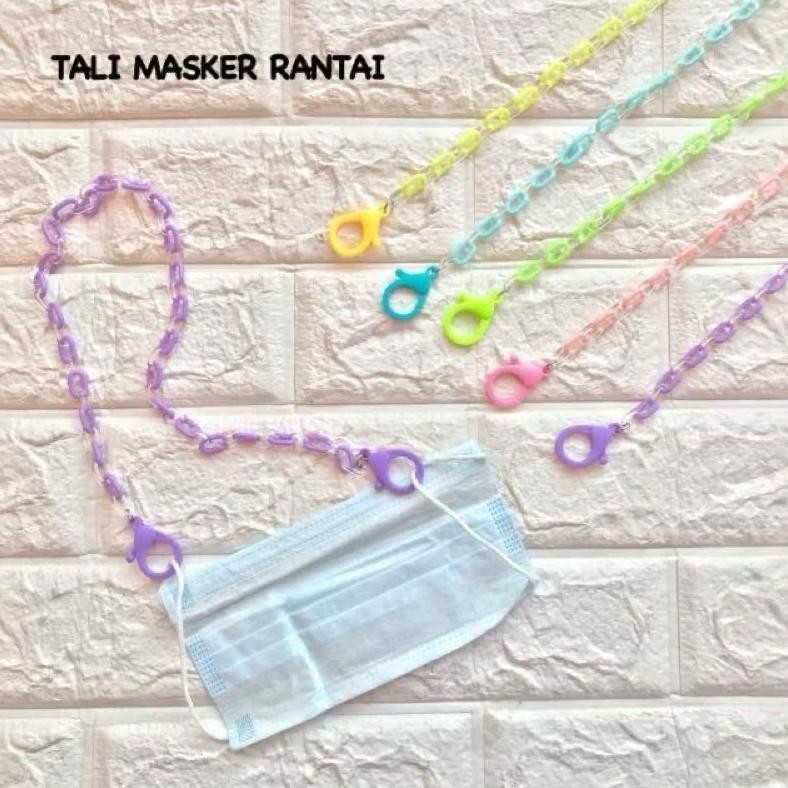Tali Masker Strap Mask Rantai Plastik Murah Warna Warni Pastel Besar Tebal Cantolan Ready