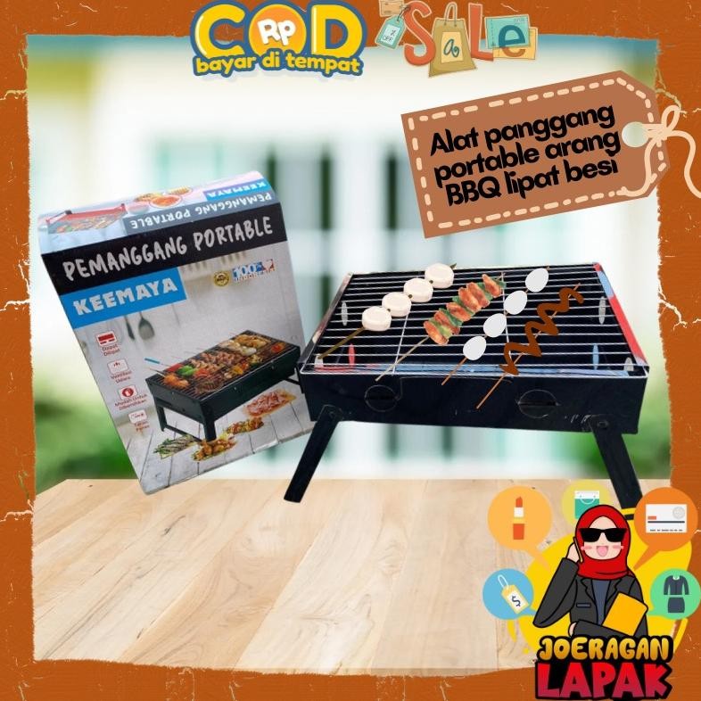 Alat Pemanggang Panggangan Arang Portable Bbq Grill Pembakaran Bakar Bakaran Besi Stainlesa Keemaya 