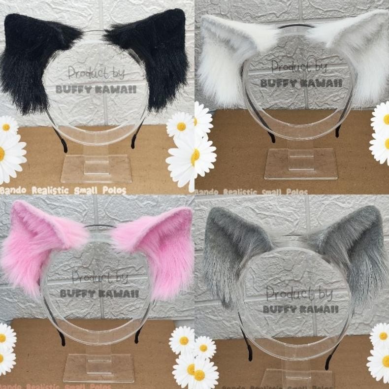 Bando realistic small polos cosplay anime halloween party ear cat sexy MURAH
