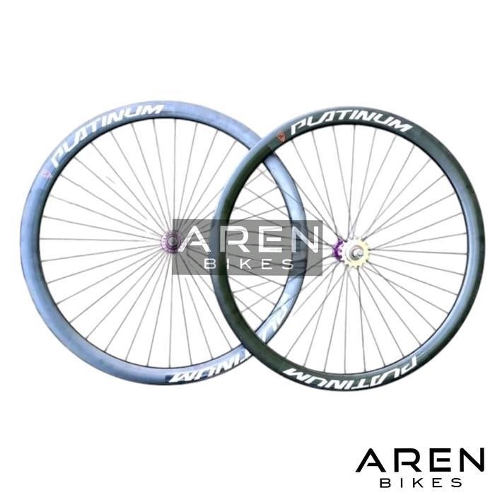 Wheelset Sepeda 700C Doltrap Platinum 3Cm 4Cm 5Cm 700 C Velg Rims Rim 36 Hole 36H Hub Freehub Fixed 