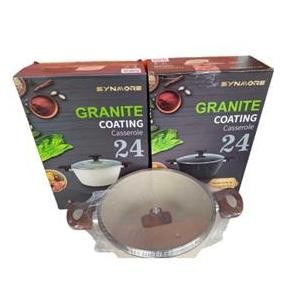 SYNMORE GRANITE COATING CASSEROLE 24 - NON STICK BLACK ORIGINAL DAN TERPERCAYA
