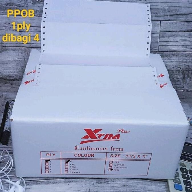 

NEW Kertas PPOB 1ply 9,5x11"dibagi 4 isi 1000set