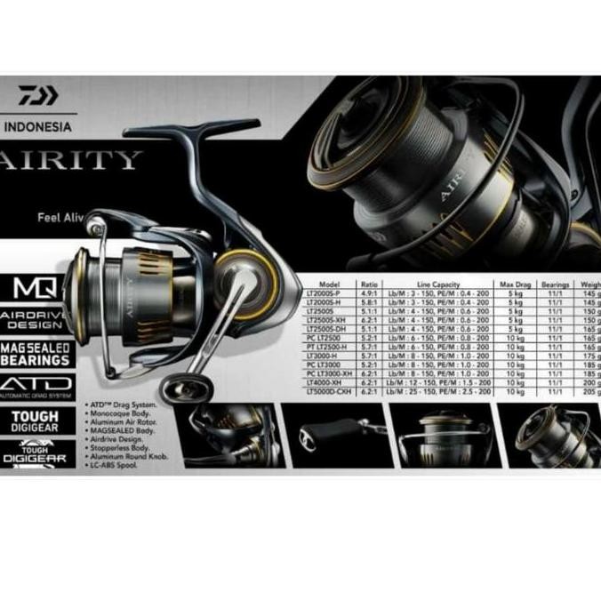REEL SPINNING DAIWA AIRITY 2023 LT 2000/3000/4000/5000 - ORIGINAL