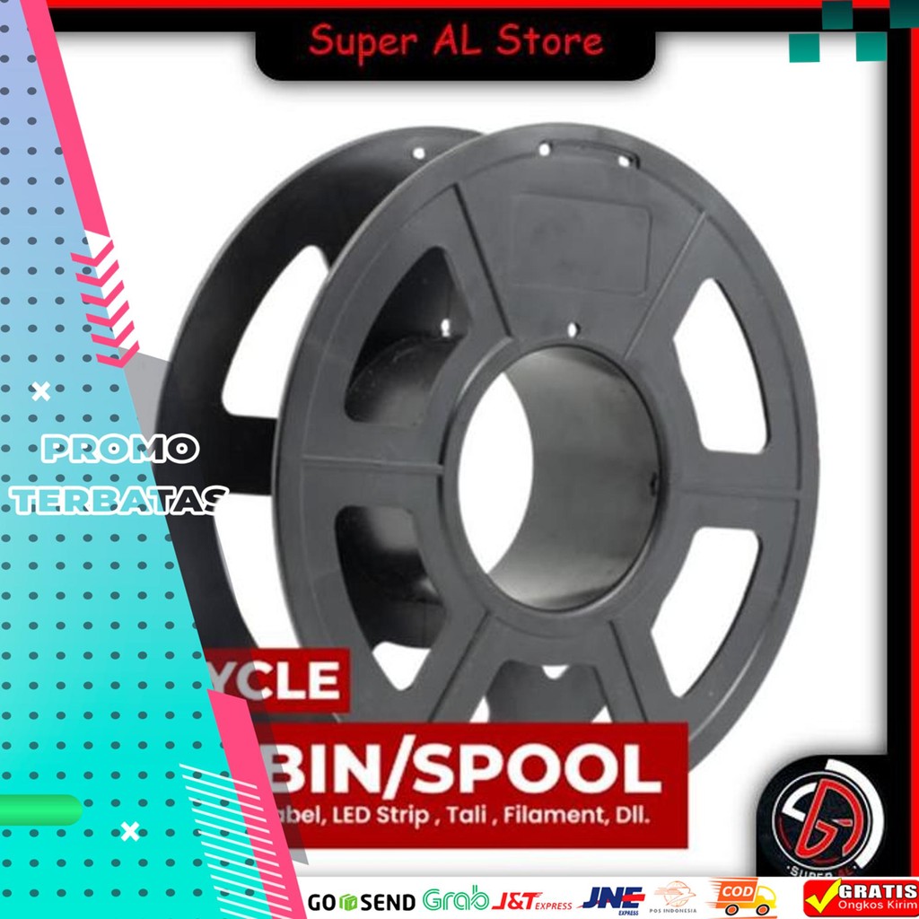 RECYCLE SPOOL / BOBBIN PLASTIK / GULUNGAN / ROLL UNTUK GULUNG KABEL BENANG FILAMENT