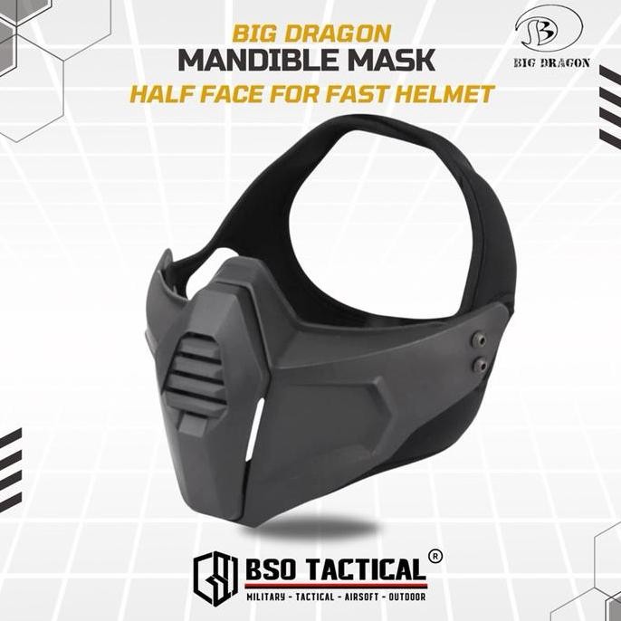 BD Tactical Half Face Mask Mandible for Tactical Helmet PJ MH BJ Helm MURAH