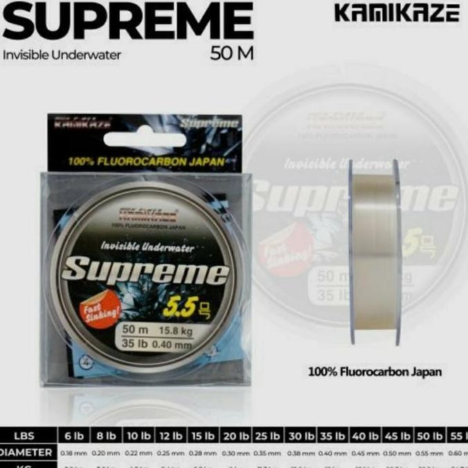 SENAR LEADER KAMIKAZE SUPREME FLUORO CARBON 50M - 100% ORIGINAL