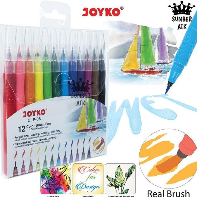 

Sale Color Brush Pen Pena Kuas Warna Joyko Clp-08 12 Warna Color