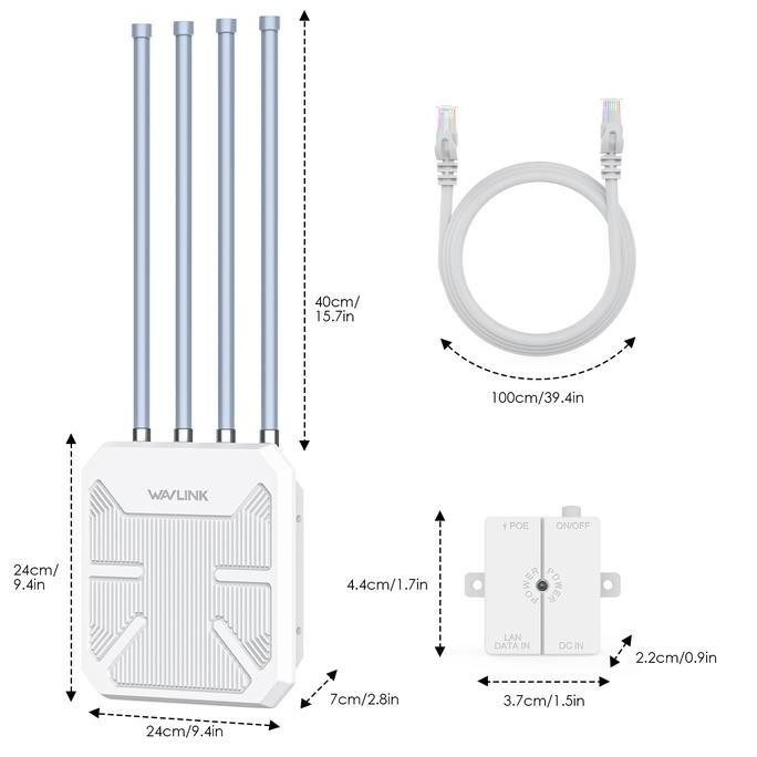 Wavlink Wn573Hx1 Wifi6 Router Ap Repeater Luar Ruangan Dual Band Ax1800 Extender Jaring Wifi Luar Ru