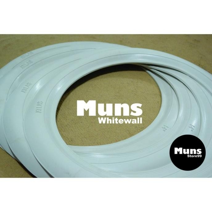(Expert) Lis ban Mobil White Wall Ban Mobil Velg Ring 14 Putih Polos Atlas