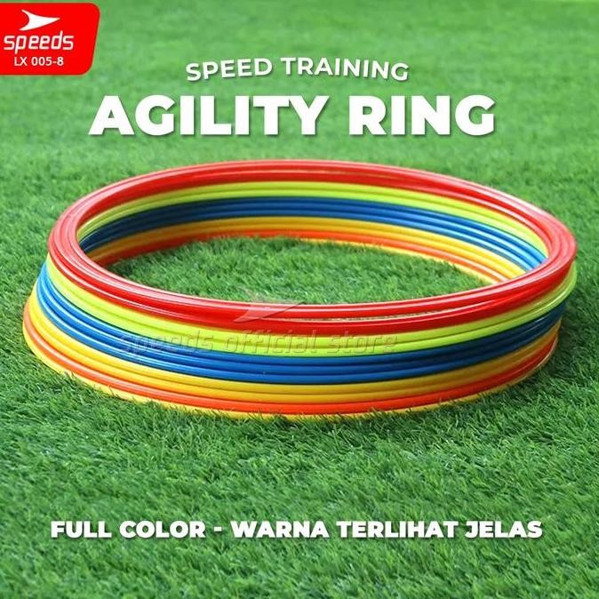 SPEEDS LX 005-8 Agility Ring Alat Latihan Ketangkasan Kaki Sepakbola Futsal - Merah, Biru, Kuning