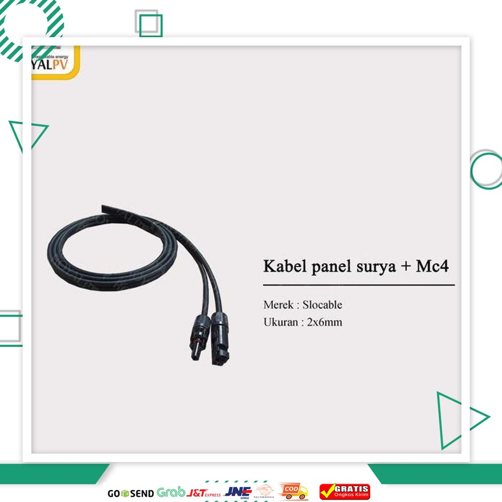 Kabel Panel Surya Solar Cell Solar Panel 2X6Mm + Mc4 Connector