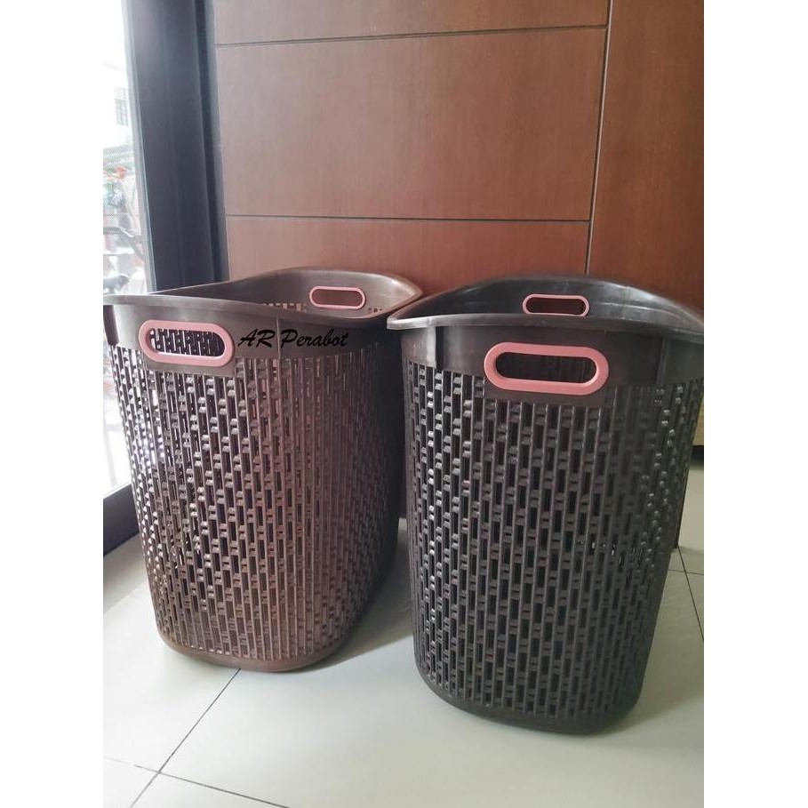 Keranjang Baju Kotor Plastik Laundry Rotan Segi Amazon Lucky Star 691 Diskon