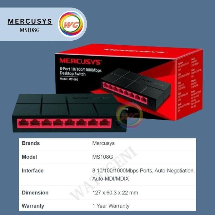 Mercusys Ms108G New Stok