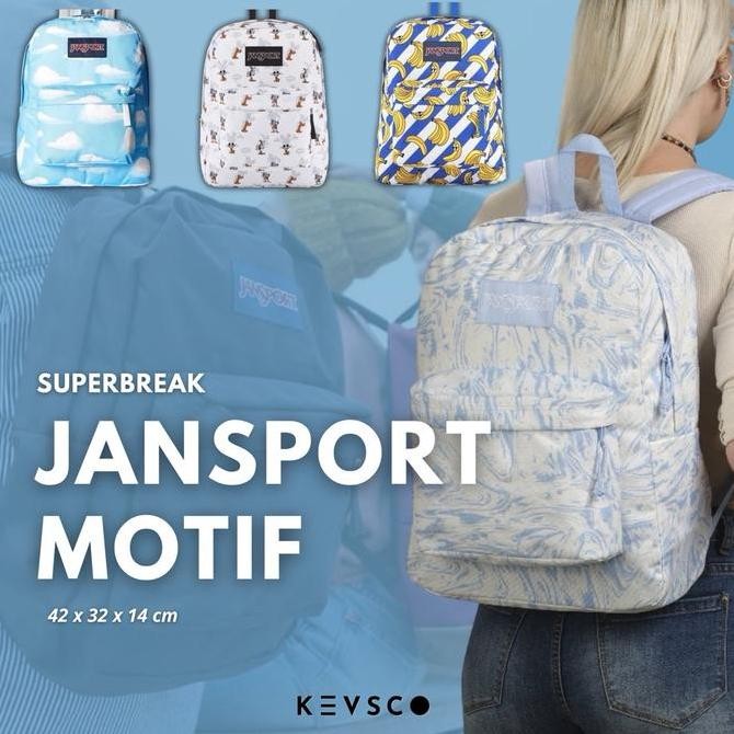 Koleksi Terbaru  [Ready/Cod] Tas Ransel Jansport Motif Superbreak Large Full Emboss Tag Holo Barcode