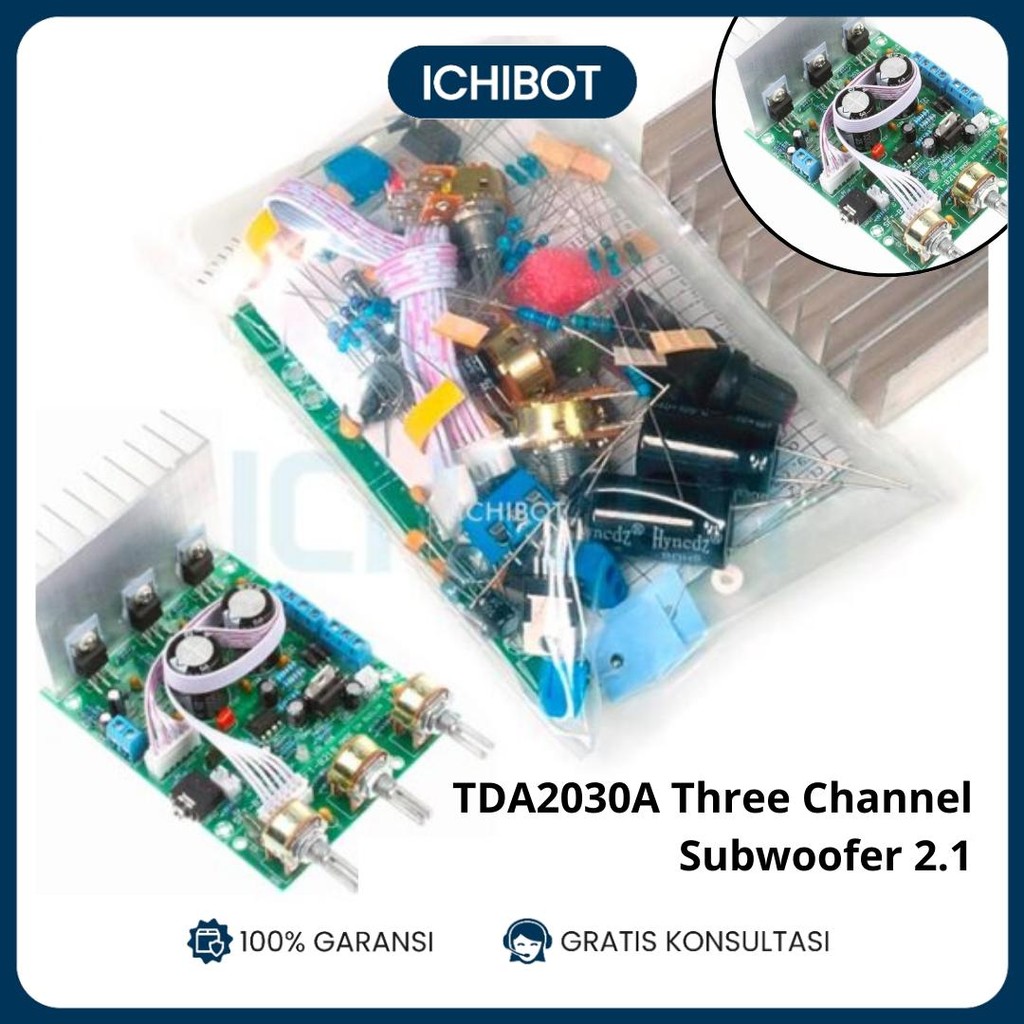 Kit Solder TDA2030A Three Channel Subwoofer 2.1 Power Amplifier LM1875