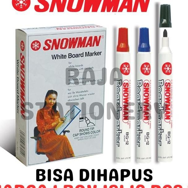 

Snowman Whiteboard Marker Bg12 Spidol Papan Tulis Abg12 12Pcs