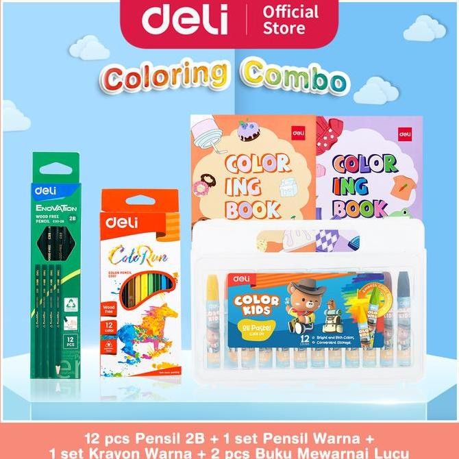 

PAKET MEWARNAI LENGKAP Pensil 2B, Pensil Warna, Krayon, Buku Mewarnai