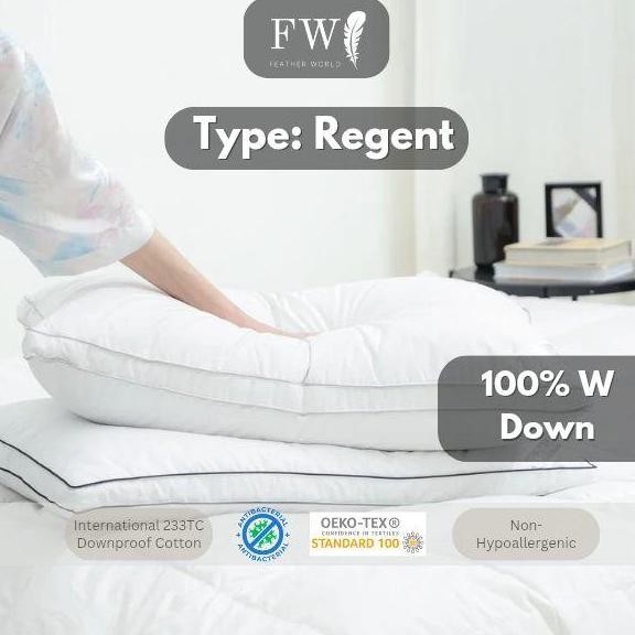 Bantal Bulu Angsa Tipe Regent 100% White Down Bulu Angsa Asli Bantal Hotel | Soft