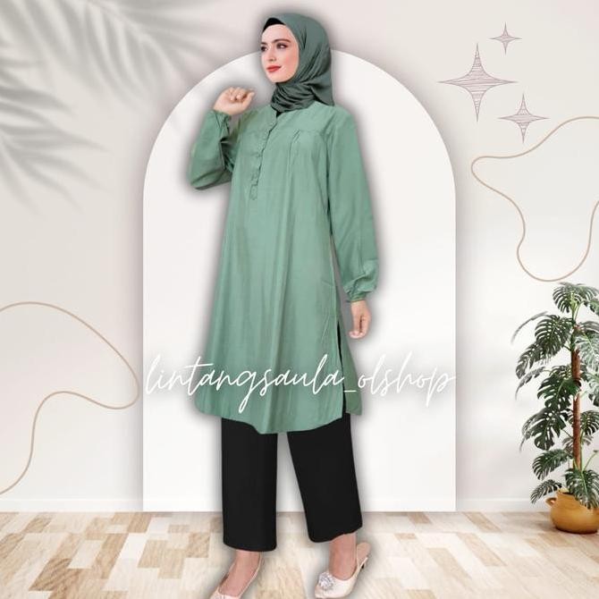 Tunik Polos Viscose Jumbo Hijau Sage