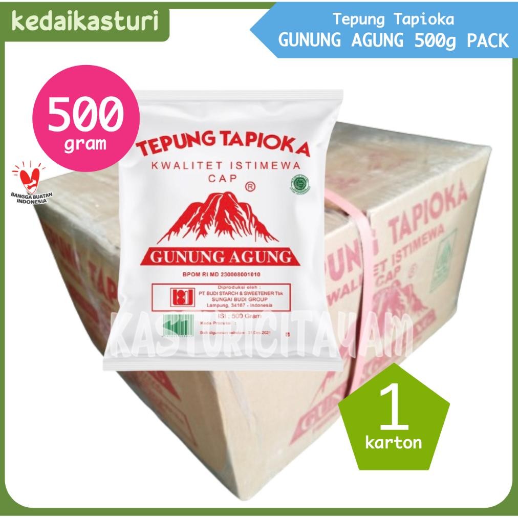 

Tepung Tapioka Sagu Gunung Agung Merah 500gr - 1 Karton X 20 Pack SV13