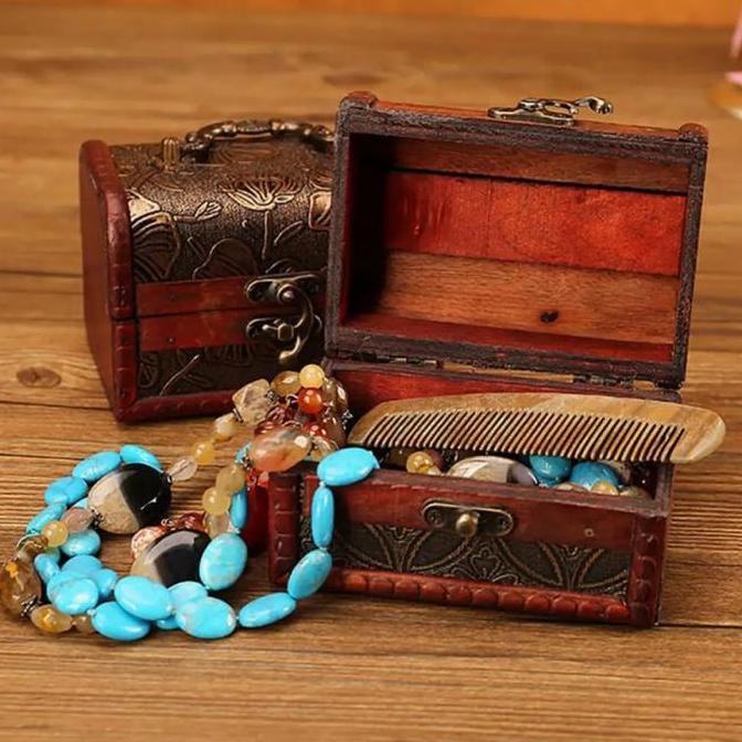 Kotak Kayu Perhiasan / Box Perhiasan Kayu / Tempat Perhiasan Kayu / Kotak Perhiasan Estetik