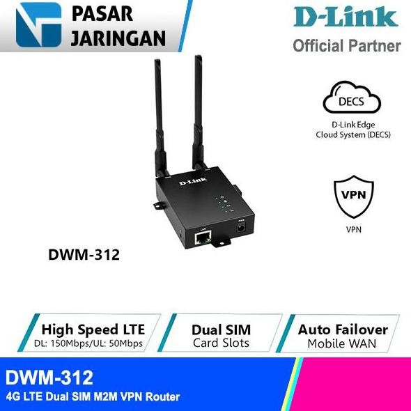 D-Link Dwm-312 4G Lte Dual Sim M2M Vpn Router Dual Sim New Stok