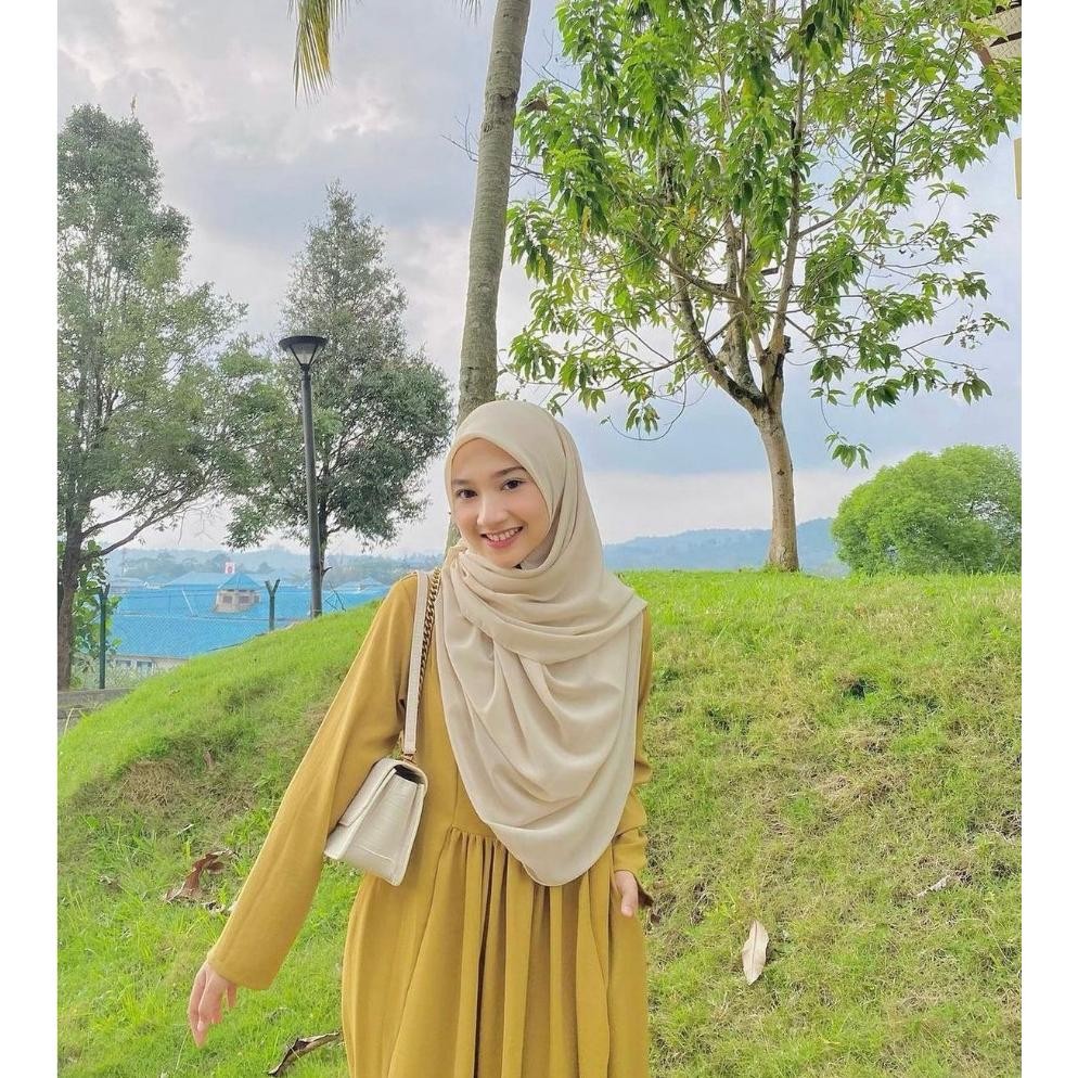 Khimar Segi Empat Oval Set Cadar Khimar Annisa Curve Ceruty Babydoll SV9