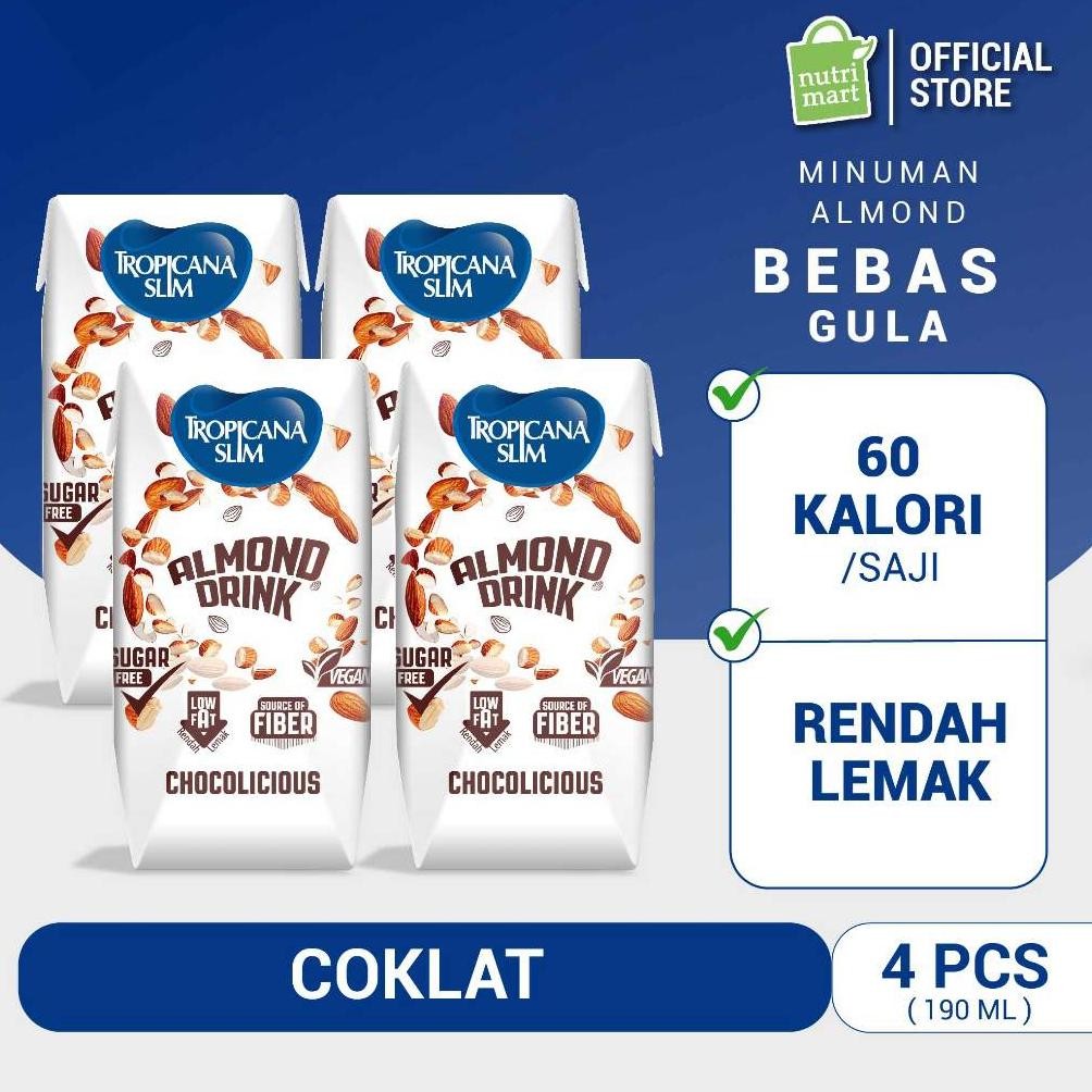 

Promo Tropicana Slim Almond Drink Chocolicious 190Ml (4 Pcs) - Minuman Almond Cokelat Bebas Gula Ready To Drink Ja-121