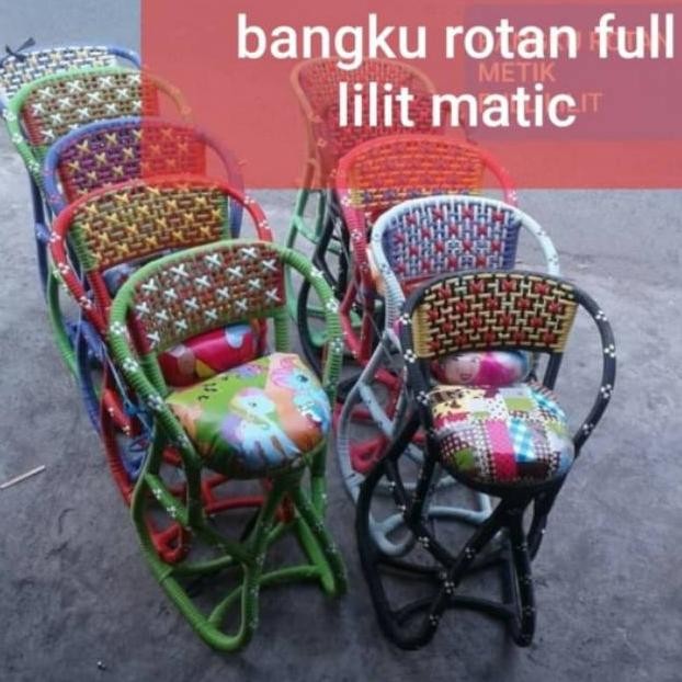 Ready Bangku Rotan Anak Full Lilit Untuk Motor Matic / Bangku Motor Metik