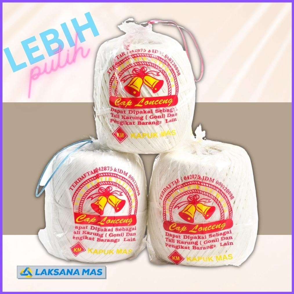 

JH8 Tali Rafia Plastik Laksanamas Merek Lonceng Warna Putih Susu di Jakarta/Tangerang/Depok/Bekasi