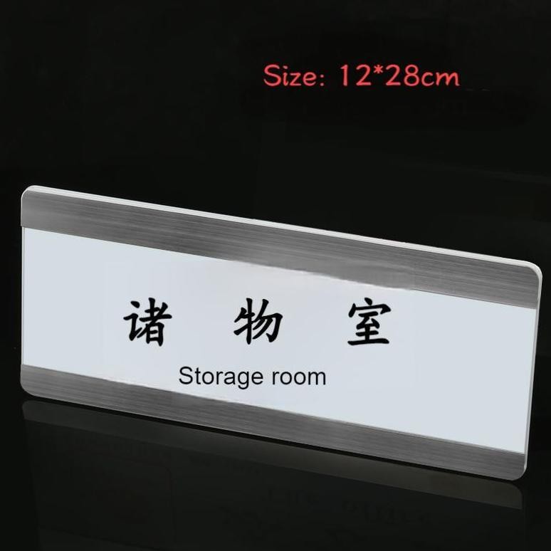 

JH8 Name Plate Holder Costum Tulisan Name Sign Holder Aluminium Papan Nama Akrilik Sliding Stainless