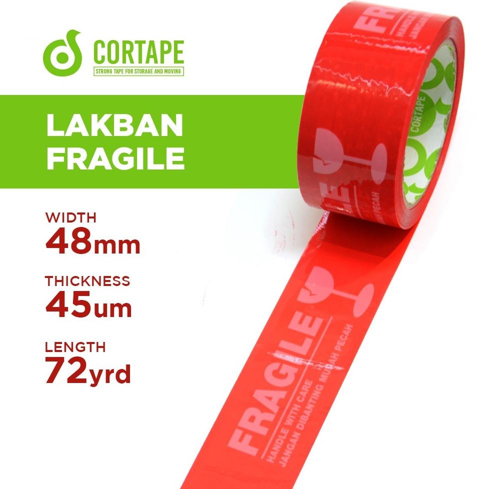 

JH8 Lakban FRAGILE 48mm Plakban Isolasi PREMIUM TERMURAH /SELOP