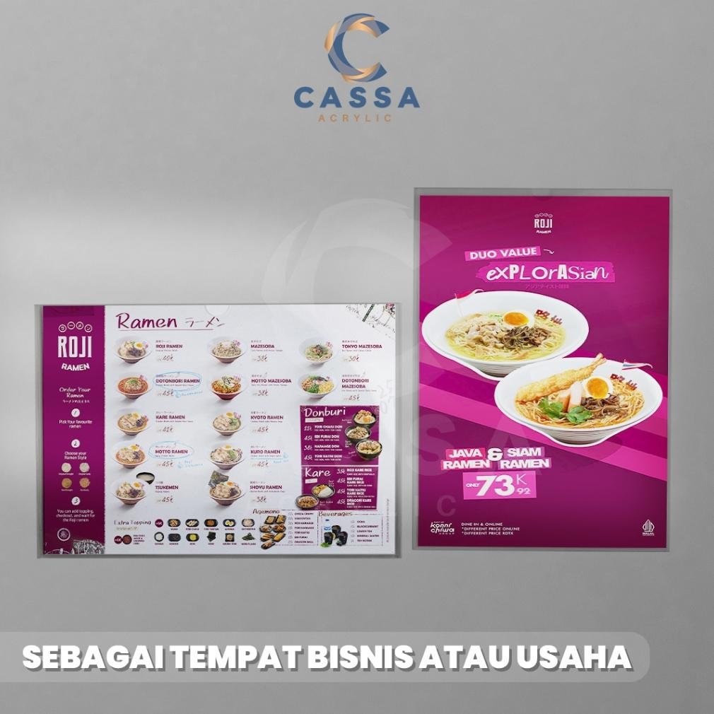 

JH8 Akrilik Tempat Brosur Pocket A4 2mm Frame Dinding