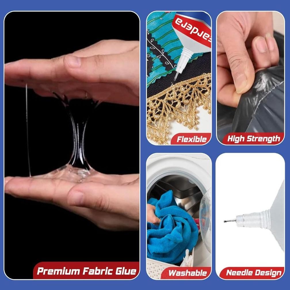 

JH8 Lem Kain Lem Baju Lem Buat Kain Ukuran 50ml Untuk Kain Robek Bolong Robek Lem Perekat Kain Lem