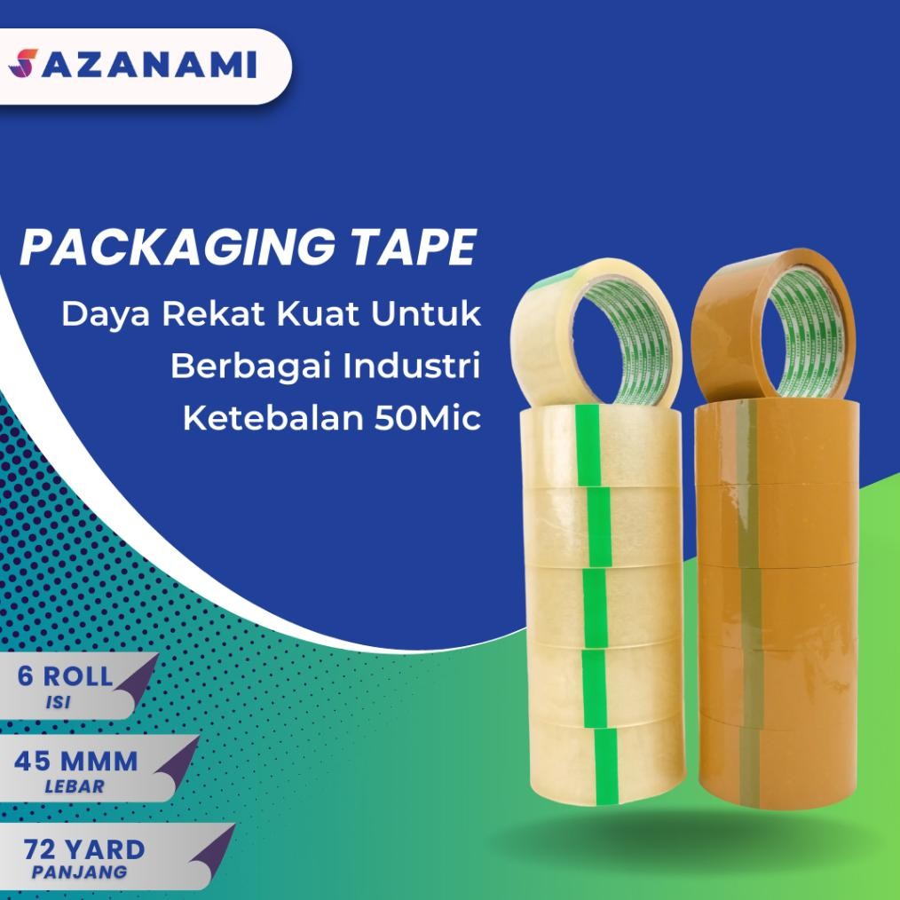 

JH8 LAKBAN BENING 2" 45MM X 72Y YARD SAZANAMI TAPE OPP LAKBAN COKLAT