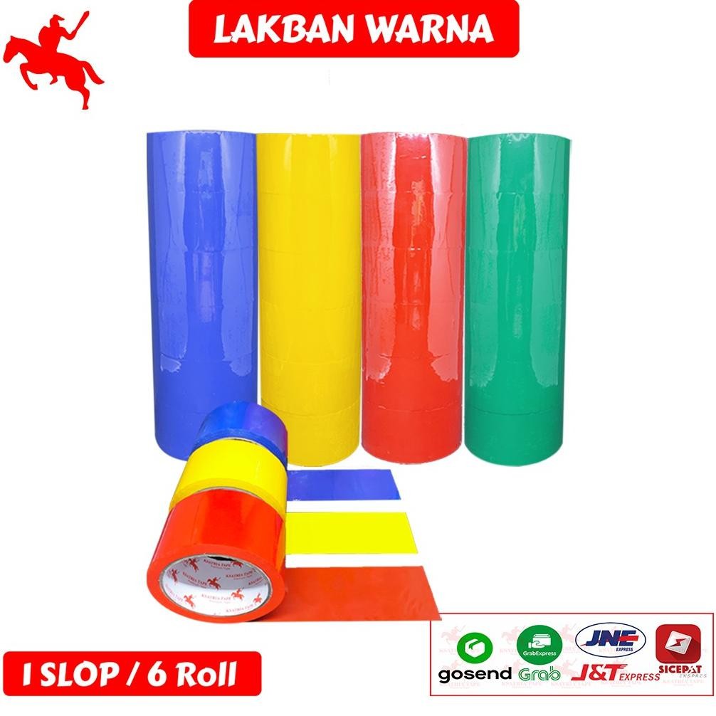

JH8 Lakban OPP Tape / Lakban Warna KSATRIA Tape 60 Yard (1 Slop)